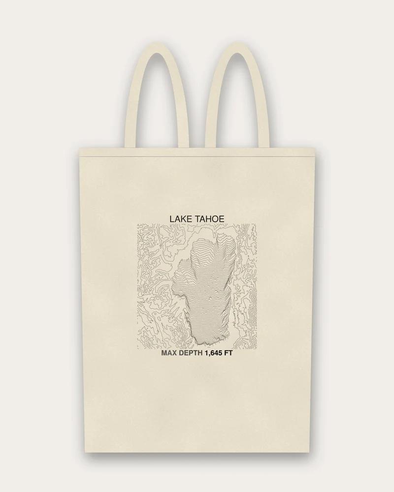 Max Depth on natural canvas tote